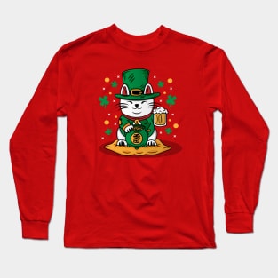 Irish Lucky Cat Long Sleeve T-Shirt